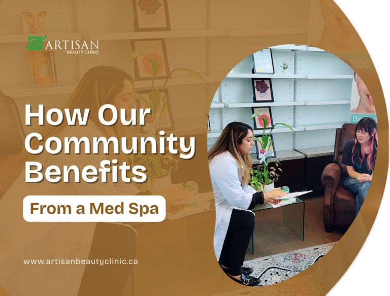 A woman receiving a calming facial treatment, representing how med spa care in Scarborough supports confidence, wellness, and a healthier community.